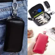 Leather Car Key Case Bag Remote Key Fob Cover Keychain Car Accessories Universal