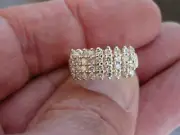 2 Ct Round Cut Simulated Diamond Engagement Cluster Ring 14k Yellow Gold Plated