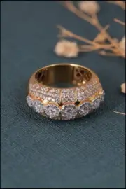 Unique Design 8Ct Fully ICED Half Eternity VVS1 Moissanite Wedding Band Ring men