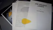 1998 HOLIDAY LIGHT BLUB Hand Painted Needlepoint Canvas w/ Instructions ~ YELLOW