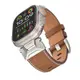 機械不鏽鋼真皮錶帶 適用 Apple watch錶帶 S9 8 7 6 SE 5 Ultra 49mm 41/45mm