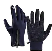 [Generic] Running Gloves, Water Resistant Touchscreen Gloves, Zipper Design Cold Weather Gloves, Winter Warming Accessories for Hiking Driving