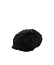 textured baker boy hat 58 black