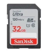 SanDisk Ultra 32GB SDHC SDXC UHS-I Memory Card 120MB/s Full HD Class 10 Speed Sh