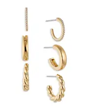 Nadri Golden Hour Pave Huggie Hoop Earrings, Set of 3