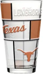 Logo Brands NCAA Texas Longhorns 16 oz Stained Glass Pint - 3D Embossed Logo & Bold Team Colors – Durable Sports Fan Beer Glass for Home, Bar & Tailgates