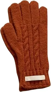 [JINZIJINYU] Knitted Touchscreen Gloves Winter Twisted Gloves Fingerless Touch Screen Separate Finger Wool Running Cycling Gloves