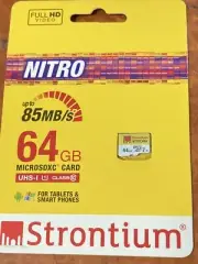 Strontium Nitro 64gb Micro SD XC Card upto 85mb/s Smart phone
