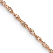 14K Rose Gold 16 inch Carded 1.15mm Cable Rope with Spring Ring Clasp Chain Necklace