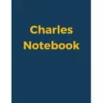 CHARLES NOTEBOOK: BLUE NAVY COVER, COLLEGE RULED, 100 SHEETS, 8.5