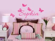 PERSONALISED NAME & BUTTERFLIES Kids Removable Wall Decal for kids