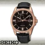 【SEIKO 精工】自動上鍊機芯_藍寶石水晶_防水_皮革男錶(SSA134J1)