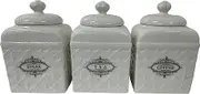 The House of Florence Florentina Set of Three Canister Set for Sugar, Tea and Coffee