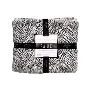 Jenny Mclean 500GSM Cosy Faux Throw 127x152cm - Zebra