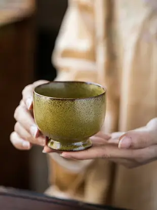 陶瓷茶杯龍泉手工青瓷茶葉末釉主人杯單杯功夫高端品茗杯個人專用