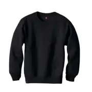 HANES Youth Boys Size S Crew Neck Fleece Sweatshirt Ecosmart • Black