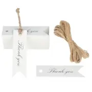 Thank You Tags, G2PLUS 100 PCS White Gift Tags with String, Paper Hang Tags,