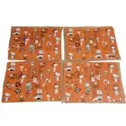 Pottery Barn Kids Peanuts Halloween Snoopy Cork Placemats Set 4 Orange Retired