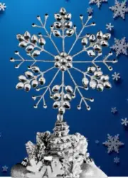 FLASH SALE Snowflake Star silver Christmas tree topper Martha Stewart