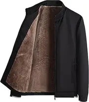 [Generic] Mens Mock Neck Fleece Jackets Zip Up Lined Windbreakers Winter Jacket Slim Fit Lightweight Softshell Coat, Black 2, 5X-Large