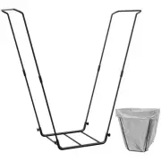 Leaf Bag Holder Collapsible Trash Bag Holders Stand for Outdoor Metal Waste B...