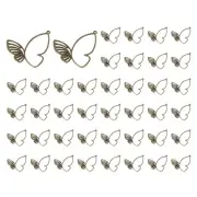 50 Pcs Alloy Butterfly Charm Open Back Bezel Frame, Dark Bronze, 1.54" x 1.5"