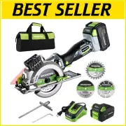 Versatile 20V Cordless Mini Circular Saw - 3 Blades with Fast Recharge Feature