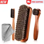 4 Pcs Horsehair Shine Shoes Brush Kit
