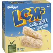 Kellogg's LCMs Split Stix Yoghurty Rice Bubbles Snack Bars 5 pack