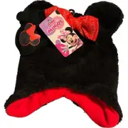 Girls Disney Minnie Mouse 2-pc Beanie & Gloves Set Black/ Red OS