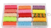 Embroidery Threads Embroidery Threads 15Pcs Waxed Sewing Thread for Leather Stitching Repair Shoes Knitting Thread Box Polyester Thread 0.45mm/0.8mm Set.(0.8mm15M Per Roll)