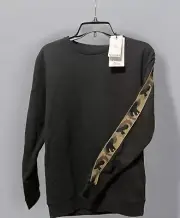 NWT Men's Small Denim & Flower Ricky Singh Black w/Camo Crew Neck Sweatshirt