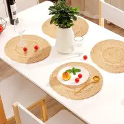 12" Handmade Natural Pure Jute Placemats,round tablemat,Table Top Accessories