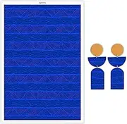 Briartw 10 Sheets Polymer Clay Transfer Paper - Per Sheet 5.82 X 3.93 Inch Water-Soluble Transfer Sheets for DIY Clay Jewelry Making Disposable Stickers - Blue Zigzag Pattern