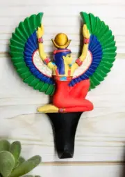 Ebros Egyptian Goddess Isis With Open Wings Wall Hook Decor Accent For Coats