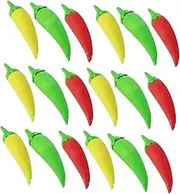 Parliky 24Pcs Mini Chili Peppers Erasers Cute Puzzle Design for Artificial Red Pepper Shaped Erasers Fun Stationery for and Party Favors