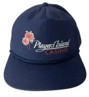 PLAYERS ISLAND Casino Blue Braid Adjustable Adult Cap Hat Missouri new