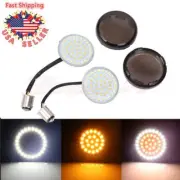 1 Pair 1157 LED Bullet Turn Signal Lights Smoke Lens For Harley Softail Touring