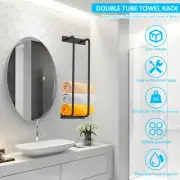 Towel Rack Sturdy Iron Towel Holder Wall Mounted Towel Shelf Large GrwmI
