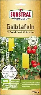 Naturen Yellow Plaques for White Fly Miner Fly Winged Aphid etc. in Conservatory and Greenhouse - Pack of 7