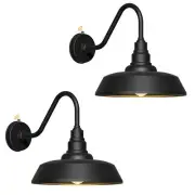 12 Inch Outdoor Gooseneck Barn Lights, Dusk to Dawn Sensor, Waterproof and Ru...