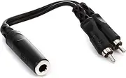 Hosa Y Cable with 1/4 Inch TSF to Dual RCA Connector