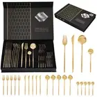 24-Piece Gold Silverware Set Gold Flatware Set for 6, Gold Spoons and Forks S...