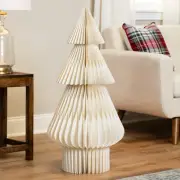 Accordion Honeycomb Foldable Paper Christmas Tree - 3' - Cream