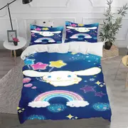 c308 Cinnamon Dog Sanrio Twin Size Bedding Sets Duvet Cover 3-Piece Set 1 Quilt Home 100% Polyester Comforte Luxury Anime ee308