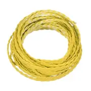 Braided Leather Cord, 5.5 Yards 5mm Flat Craft Leather String, Yellow