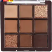 9 Colors Brown Eyeshadow Palette, Matte Shimmer Glitter Eye Shadow Palette Makeu