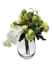 [Fusion] Orchid and Peony Mixed Arrangement Artificial Flower Plant Decor 46cm in Multi