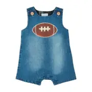 Mud Pie H4 Touchdown Football Jon Jon Shortall Denim 10830038 - Choose Size