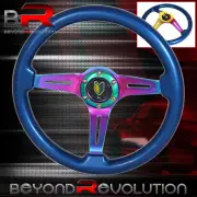 Universal Deep Dish Blue Neo Chrome Center Steering Wheel Frame Wakaba Button (for: Opel)